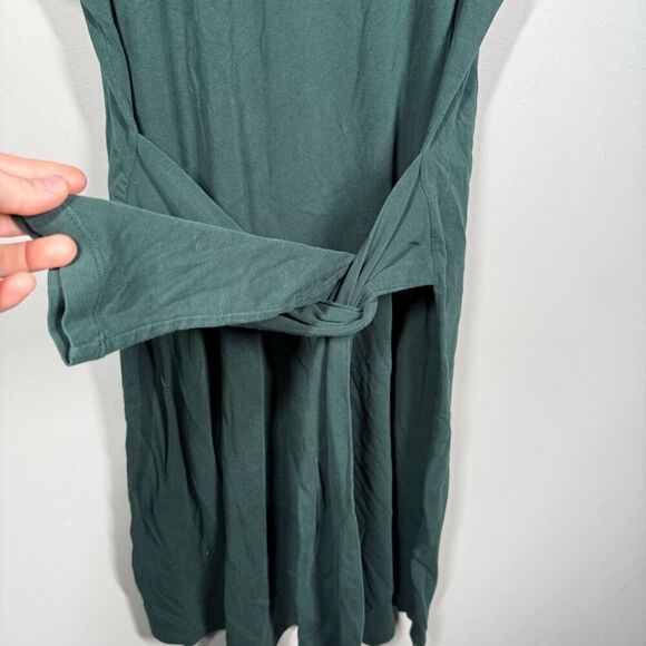Universal standard Misa linen jersey tie dress ‘deep sea’ green - Picture 4 of 11